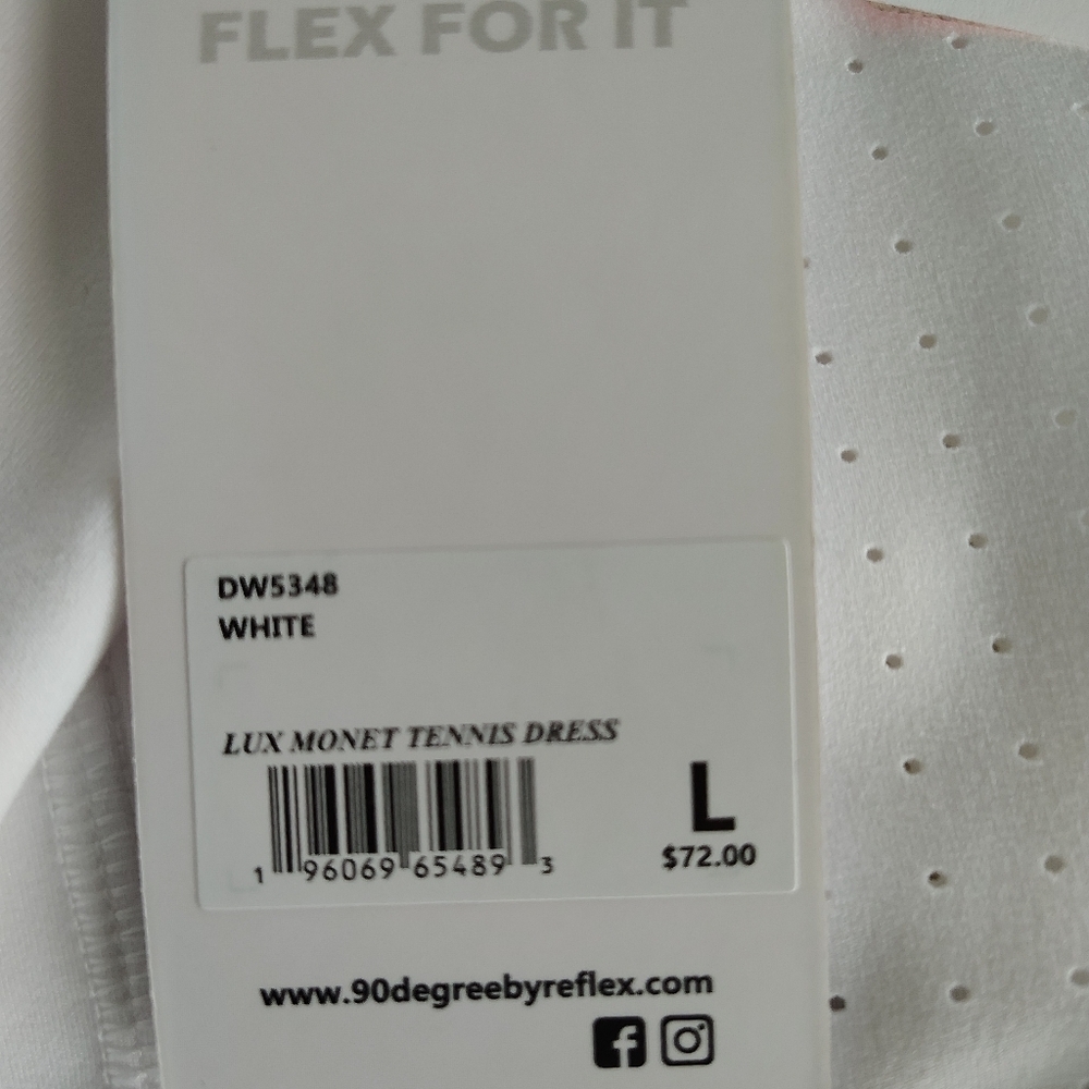 90 Degree by Reflex Lux Monet Tennis Dress White L - Picture 4 of 8